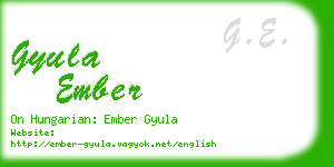 gyula ember business card
